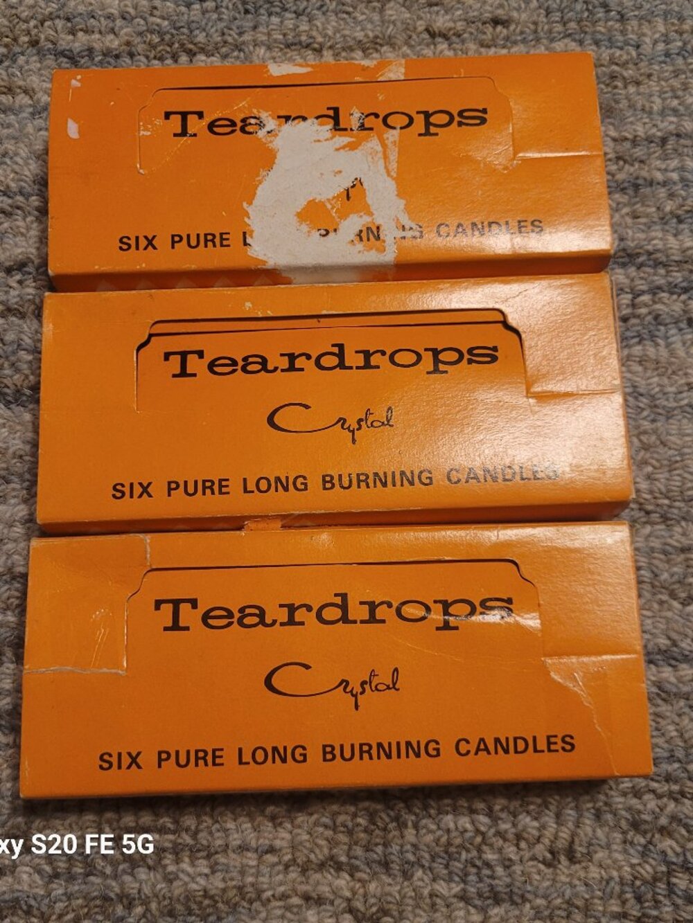 Vintage Crystal Brand Teardrops Long Burning Candles-3 Boxes